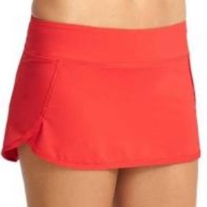 Athleta Red Sport Swim Tidal Skirt M NWT